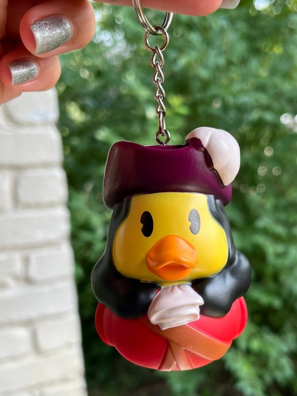 Disney's Captain Hook Rubber Ducky Keychain Trinket Charm